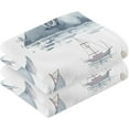 thumbnail image 2 of Coolnut 2 Pack Lighthouse Sailboat Hand Towel Cotton Ultra Soft and Highly Absorbent Face Towel Bath Decor Quick Drying Fingertip Towel 16x28 Inches Wash cloth, 2 of 7
