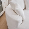 thumbnail image 2 of Noble House Chenille Sponge Single Sofa,Fluffy Modern Sleeper Chair,Beige, 2 of 6