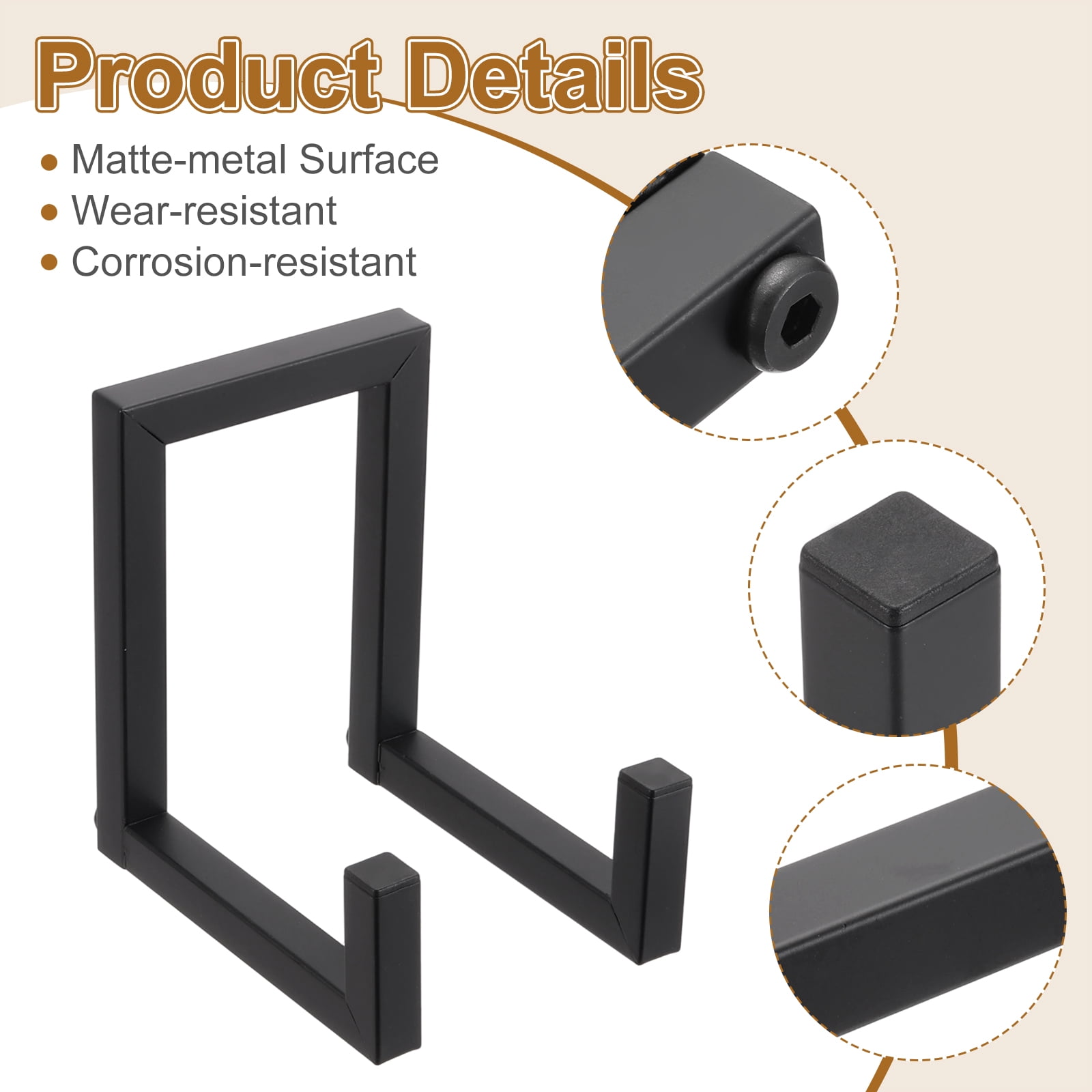 Uxcell 2 Pcs Picture Frame Stand, 6 Inch Metal Plates Stands Plate Display Stand Easel Frame Plate Holder for Picture, Decorative Plate, Book, Platter, Photo Easel, Black