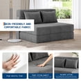 thumbnail image 3 of Sofá Cama Plegable de 76" - Futón Convertible de Tamaño Individual con Almohada y Colchón Plegable, Tela de Lino Moderna para Espacio Pequeño, Sala de Estar, Dormitorio, 3 of 14
