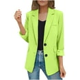 thumbnail image 3 of Clearance Sales Today Deals Prime Business Casual Blazer for Women 2024 Lightweight Long Sleeve Slim Fit Work Office Suit Jacket Winter Fall Loose Fit Solid Color Lapel Blazers,Green,S, 3 of 9