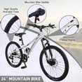 thumbnail image 4 of Meghna 7-Speed Mountain Bike for Girls Boys 24 inch Shimano Kids Bicycle Silver 9-12 Year Child, 4 of 7