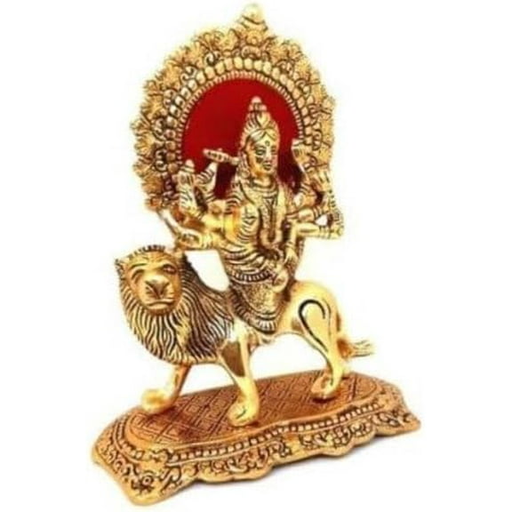 Fashtales Durga Maa Idol Sitting on Sher Metal Idol