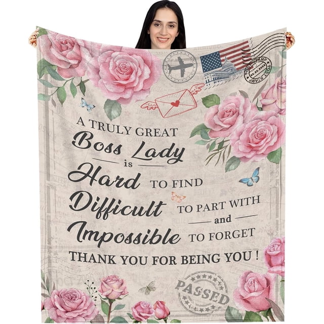 LHSHID Boss Blanket Boss Gifts for Women Boss Throws Blankets Boss Day Gift Birthday Christmas Retirement Gifts 50"×60"