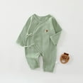 thumbnail image 2 of XDZJLR Baby Boy Girl Outfits Cotton Dress Jacquard Dress 0-6 Months Romper Green 0-1 Months, 2 of 3