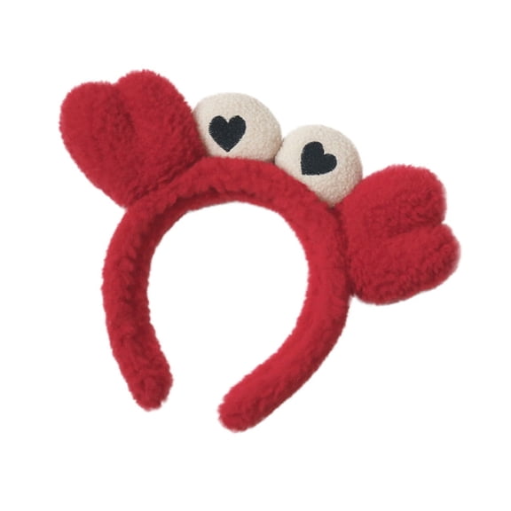 Spa Headband for Women Red Crab Makeup Hair Accessory for Facial Care Washing Face and Hair Ideal for Personal Care