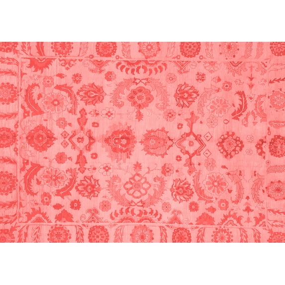 Ahgly Company Machine Washable Indoor Rectangle Oriental Red Traditional Area Rugs, 6' x 9'