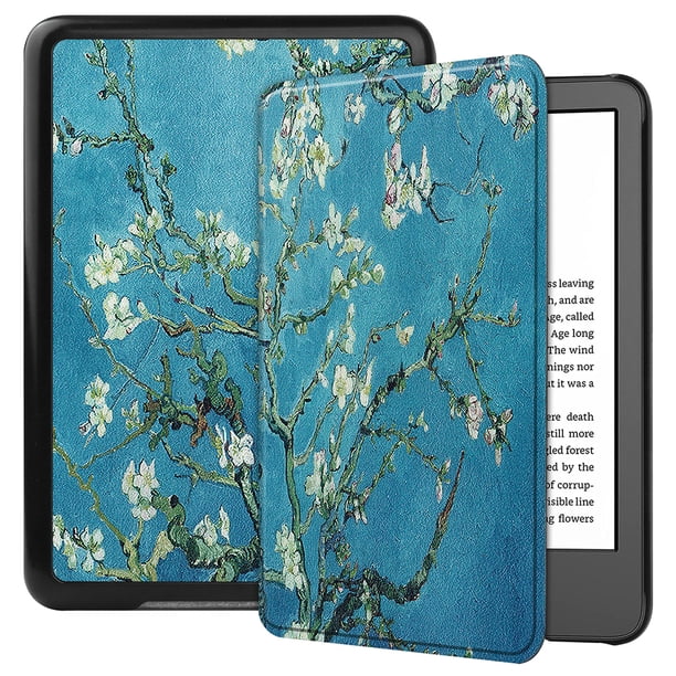 Funda Cuero PU Btafrte para Lector Libros Electrónicos Amazon Kindle 2022 Flor Albaricoque