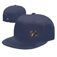 thumbnail image 4 of DouZhe Flat Brim Cap Snapback Hat, Guitare Rock Musique Imprime Casquette de Baseball Adulte Bleu Réglable, 4 of 6