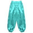 thumbnail image 2 of Aislor Wide-Leg Palazzo Pants for Girls Praise Dancing Bottoms Belly Dance Bloomers Performance Costume Light Blue 16, 2 of 7