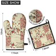 thumbnail image 6 of Pioneer Flower Kitchen Oven Mitt and Pot Holder Sets 4 Pcs for Baking, Cooking and Grilling, Heat Resistant Up To 392 °F, 6 of 7