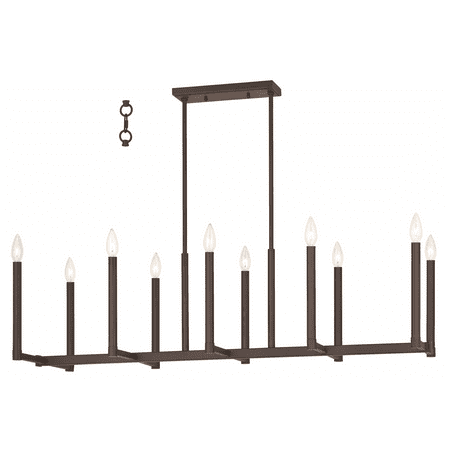 

Bronze Tone Finish Island Lighting Candelabra Base Type 16 Wide 10 Light Fixture
