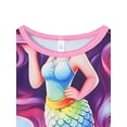 thumbnail image 4 of WIBACKER Girls Nightgowns Pajamas Dress 3D Printed Flutter Sleeve Sleepwear Princess Nightdress for 3-12 Years, 4 of 7