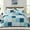 Blue, variant on Reversible Printed Quilt King Size, Extra Soft Boho Floral Leaf Bedspreads for Bed Lightweight King Quilt Bedding Set Coverlets with 2 Pillow Shams for All Seasons, White Green