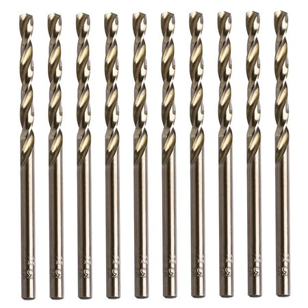 

BINYOU 10Pcs 3.5mm M35 Round Shank HSS-Co Cobalt Twist Drill Spiral Drill Bit