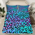 thumbnail image 2 of jejeloiu Leopard Print Full Size Sheets,Abstract Cheetah Pattern Bed Sheets,Purple Blue Ombre Sheet Sets For Men Women,Breathable Home Decor,4-Piece, 2 of 7