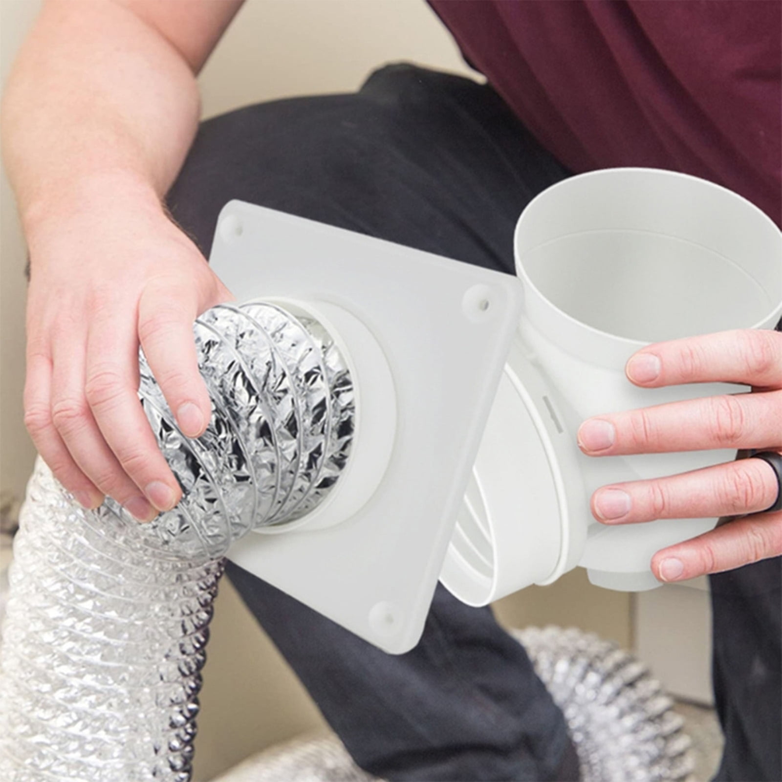 Flexible Aluminum HVAC Ventilation Duct Hose 90 Degree Elbow for Dryer Heating Cooling Exhaust Systems