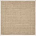thumbnail image 4 of Safavieh Natural Fiber Collection NF114J Border Basketweave Seagrass Area Rug, 4' x 4' Square, Ivory, 4 of 7