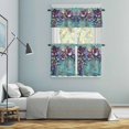 thumbnail image 5 of Spring Purple Flower Kitchen Curtains Sets for Windows 24 Inch Length, Retro Wall Seamless Garden Pastoral Rod Pocket Window Treatments Tier Curtains and Valances Set for Bedroom/Bathroom, 5 of 8