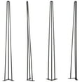 thumbnail image 1 of KFFKFF 30" Carbon Steel Table Legs in Black, Pack of 4, Capable of Supporting 880lbs in Total (Each Leg Supports 220lbs), 3-Rod Design, Ideal for Benches, Desks, Dining and End Tables, 1 of 9