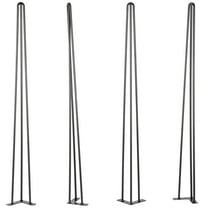 KFFKFF 34 inch Hairpin Table Legs Black Set of 4 Desk Legs Each 100lbs Capacity Hairpin Desk Legs 3 Rods for Bench Desk Dining End Table Chairs Carbon Steel DIY Table Legs Heavy Duty Furniture Legs