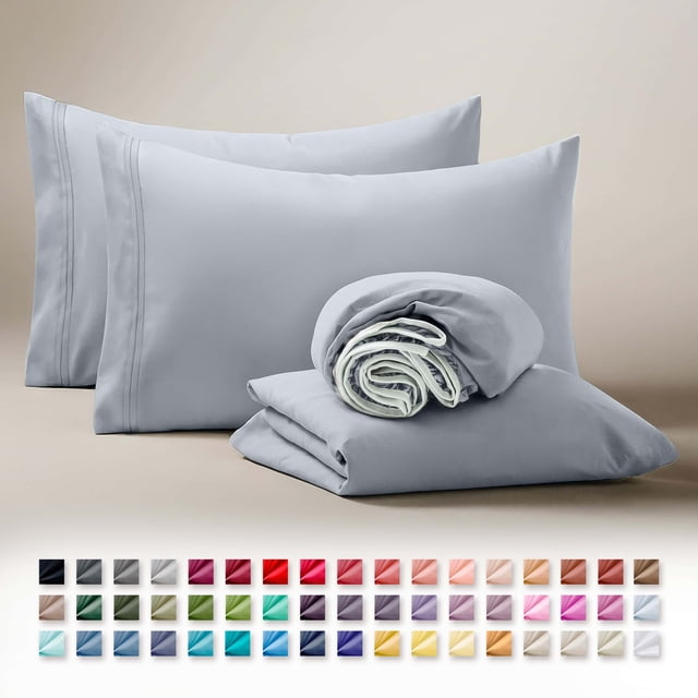 Clara Clark Juego de Sábanas Individual, Lujo 3 Piezas con Bolsillos Profundos, Ropa Cama Infantil Microfibra Ultrasuave, Azul Hielo.