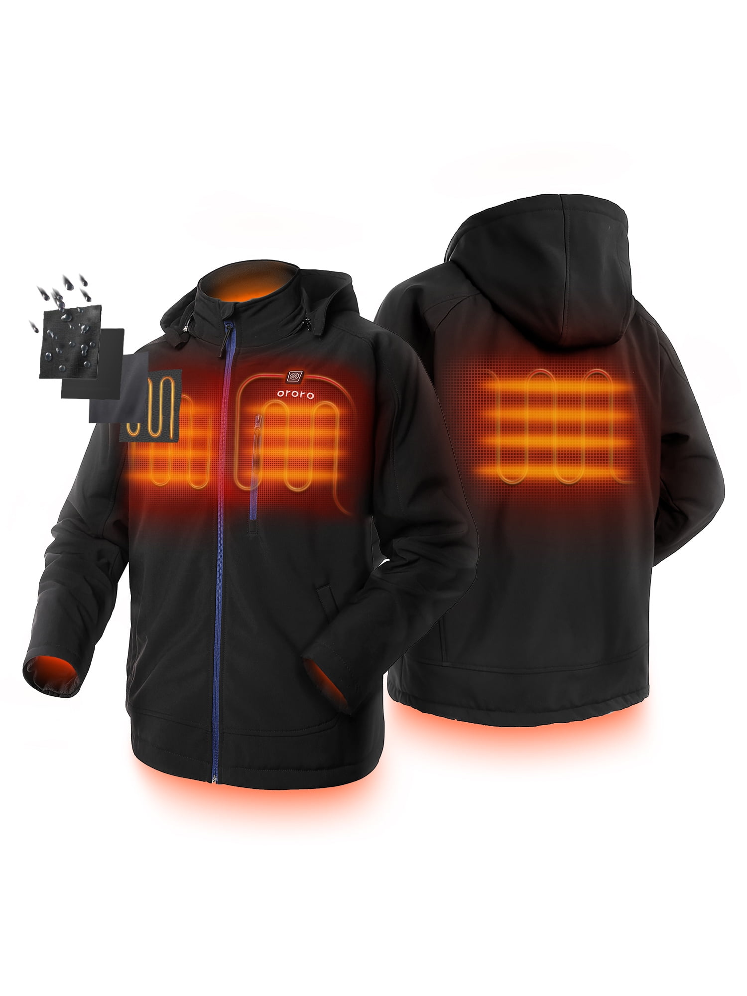 ORORO - ORORO Men's Heated Jacket Kit With Detachable Hood and Battery ...