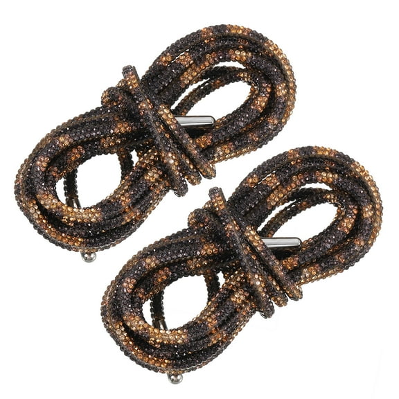 2Pack Rhinestone Shoe Lace, 31.5" Bling Glittered Ropes Drawstring Cords Replacement (Yellow Black)