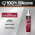 thumbnail image 3 of DAP 100% Silicone 9.8 oz White Rubber Kitchen, Bath & Plumbing Bath Sealant, 3 of 7