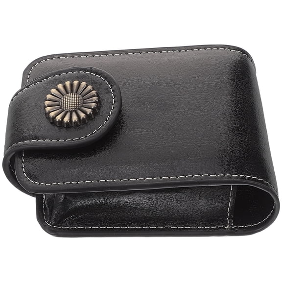 SEWCHICS Portable Lipstick Holder with Mirror, Black Makeup Storage Case for Purse and Travel Convenience