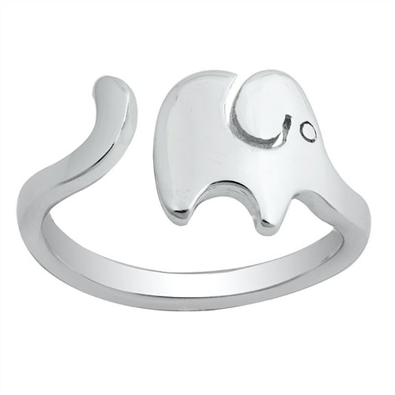 Sterling Silver Wholesale Elephant Toe Ring High Polish Adjustable Midi Band 925 Jewelry Female