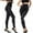Black, variant on Women's Casual Imitation Cowboy Leggings Bead High Elasticity Slim Cropped Pants
