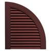 Builders Edge 15W in. Louvered Quarter Round Vinyl Shutter Tops