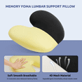 thumbnail image 2 of Ergonomic Lumbar Pillow for Back Support - High-Density Memory Foam Cushion for Pain Relief - Lumbar Support Cushion w/Strap for Office Chair, Car, Home, and Travel, 2 of 8