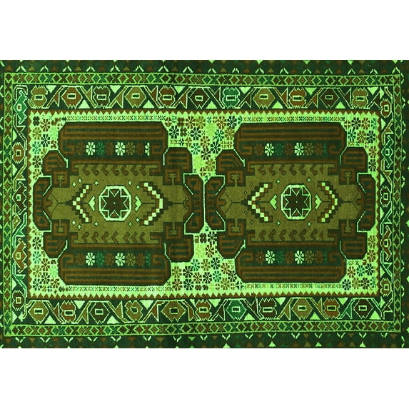 Ahgly Company Indoor Rectangle Persian Green Traditional Area Rugs, 5' x 8'