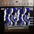 thumbnail image 2 of Blue Stripe Kitchen Towels Set of 2, Water Absorbent Dish Towel, Ombre Grey Moire Geometric Modern Abstract Decorative Hand Towels - Quick Drying Cloth for Cooking Baking, 18x28 Inch, 2 of 8