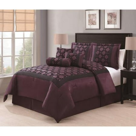 elmery plum black flocking 7 piece comforter set king elmery plum black flocking 7 piece comforter set king