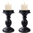 thumbnail image 1 of Candelabro de metal negro, 2 piezas, candelabro retro, adorno de mesa de boda, centros de mesa, decoración de mesa para fiestas, Navidad, día de San Valentín, Halloween brillar Electrónica, 1 of 5