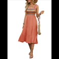 thumbnail image 3 of Vestidos de Verano Sin Mangas para Mujer, Vestidos Largos para Invitadas de Boda, de Punto Acanalado con Bolsillos Color Naranja M, 3 of 10
