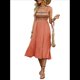 thumbnail image 3 of Vestidos de Verano Sin Mangas para Mujer, Vestidos Largos para Invitadas de Boda, de Punto Acanalado con Bolsillos Color Naranja L, 3 of 10