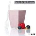 thumbnail image 7 of Ilyapa 5oz Plastic Dessert Cups - 20 Pack Mini Dessert Cups with Spoons - Clear Reusable Small Appetizer Cup for Cheesecake Shooters, Chocolate Mousse, Parfait - Party and Catering Supplies - Square, 7 of 7