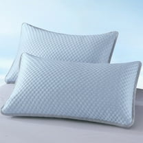 AuroraX Pillow Cases Breathable Silk Queen Blue Pillowcase Fiber Smooth Soft Zip Closure Dot Improving Sleep