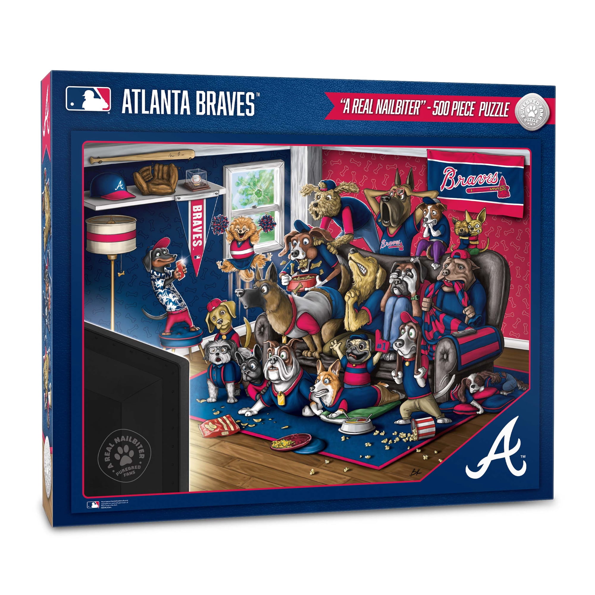 YouTheFan MLB Atlanta Braves Purebred Fans 500pc Puzzle - "A Real Nailbiter"