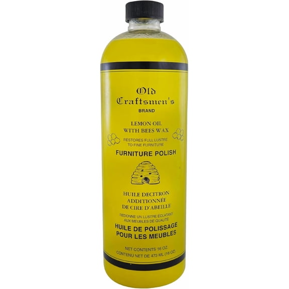 Lemon Oil With Beeswax Furniture Polish and Conditioner, 16 ounces, Made in the USA