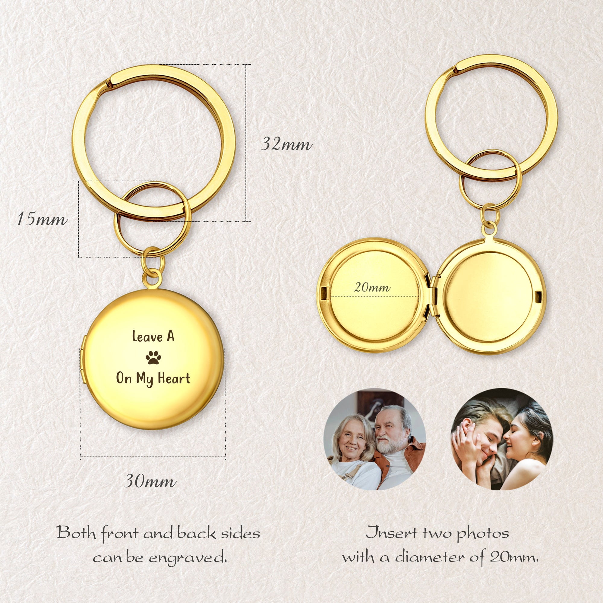 Anavia Personalized Master Custom Photo Locket Keychain That Holds Pictures Engraved Stainless Steel Photo Text Keychain for Women Mother’s Day Birthday