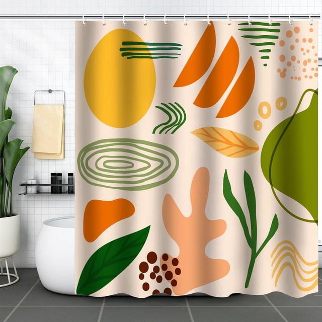 Juego de cortina de ducha bohemia abstracta de mediados de siglo, geométrico, moderno, minimalista, para el hogar, baño, tina, decoración()(180 CM * 180 cm)