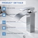 thumbnail image 2 of Grifo de baño en cascada moderno, grifo de lavabo en cascada de diseño elegante, grifo mezclador de baño de latón, agua fría y caliente disponible, grifo en cascada cromado G 3/8, 2 of 5