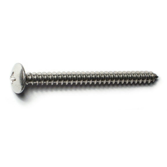 #8 x 2" 18-8 Stainless Steel Phillips Truss Head Sheet Metal Screws