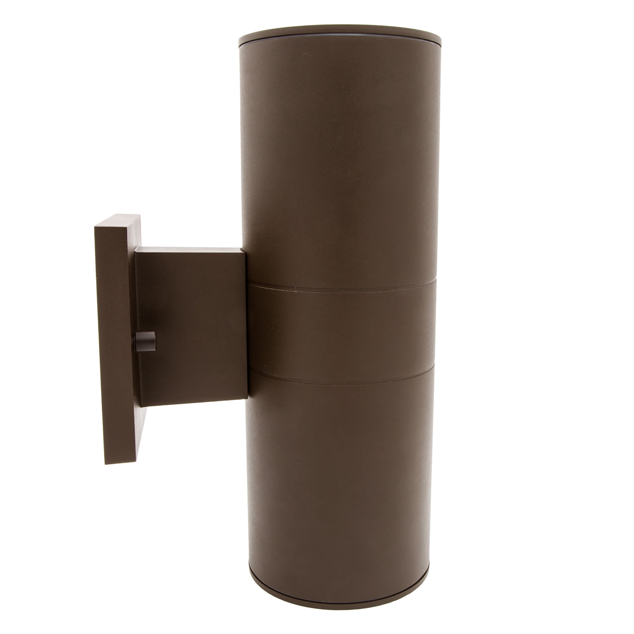 Maxxima LED Cylinder Outdoor Wall Wash, Up and Down Sconce Light, 24 Watt, 1680 Lumens, 3000K Warm White, Brown