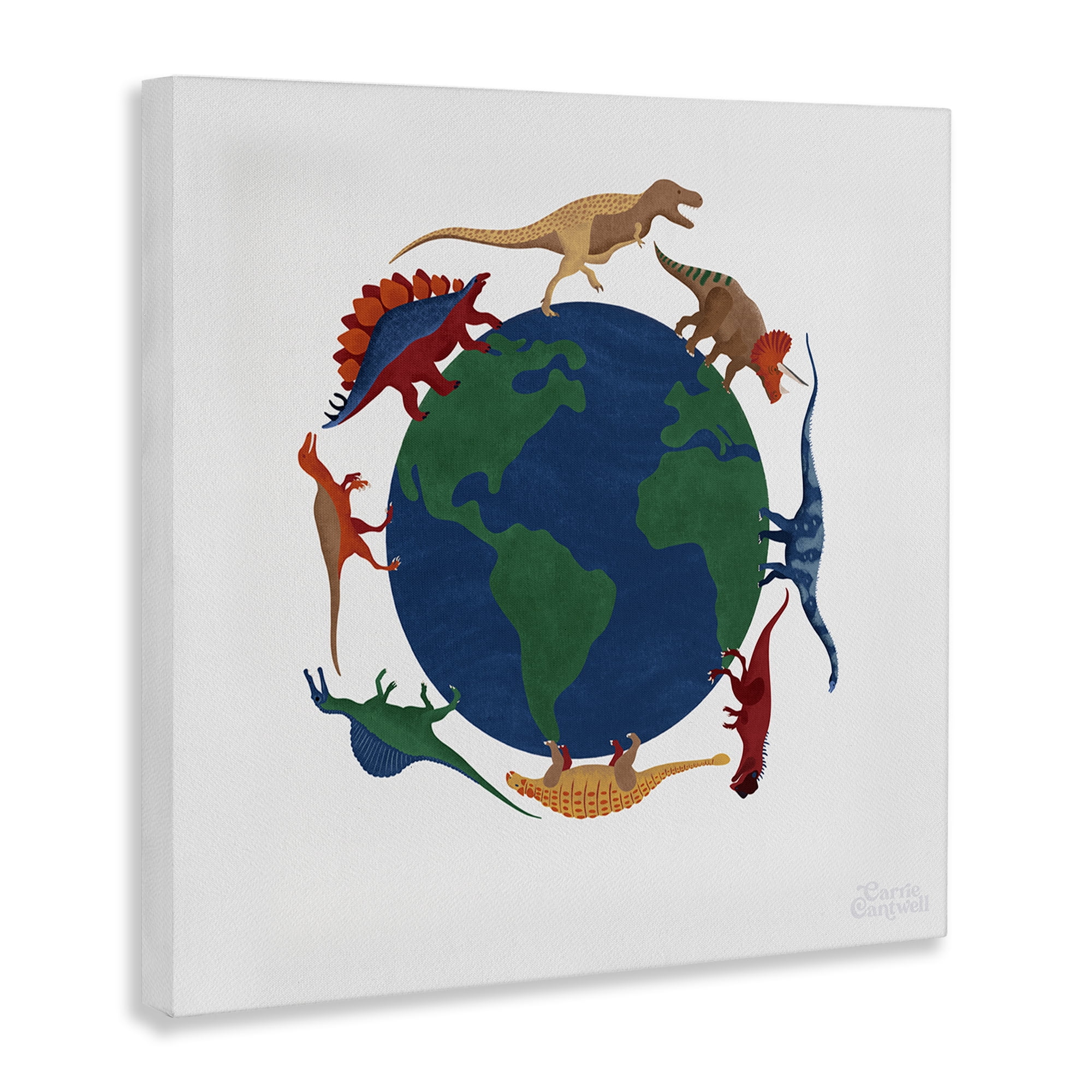 Stupell Industries When Dinos Roamed Education Painting Wrapped Canvas Art Print Wall Art, 24 x 24